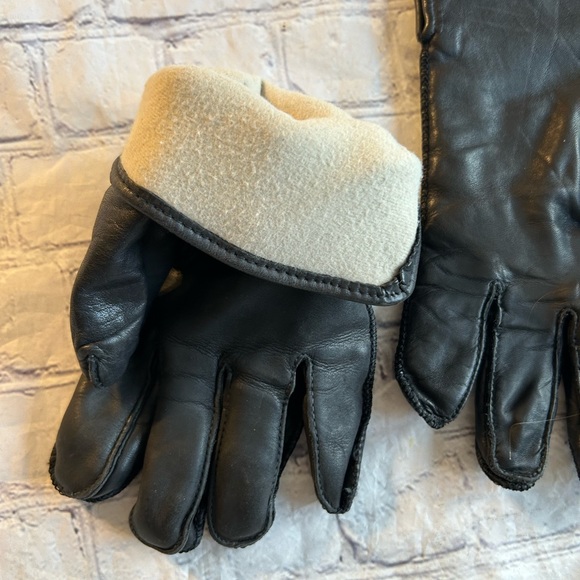 MENS HEAVY QUALITY BLACK LEATHER GLOVES SIZE L/XL - Picture 3 of 6